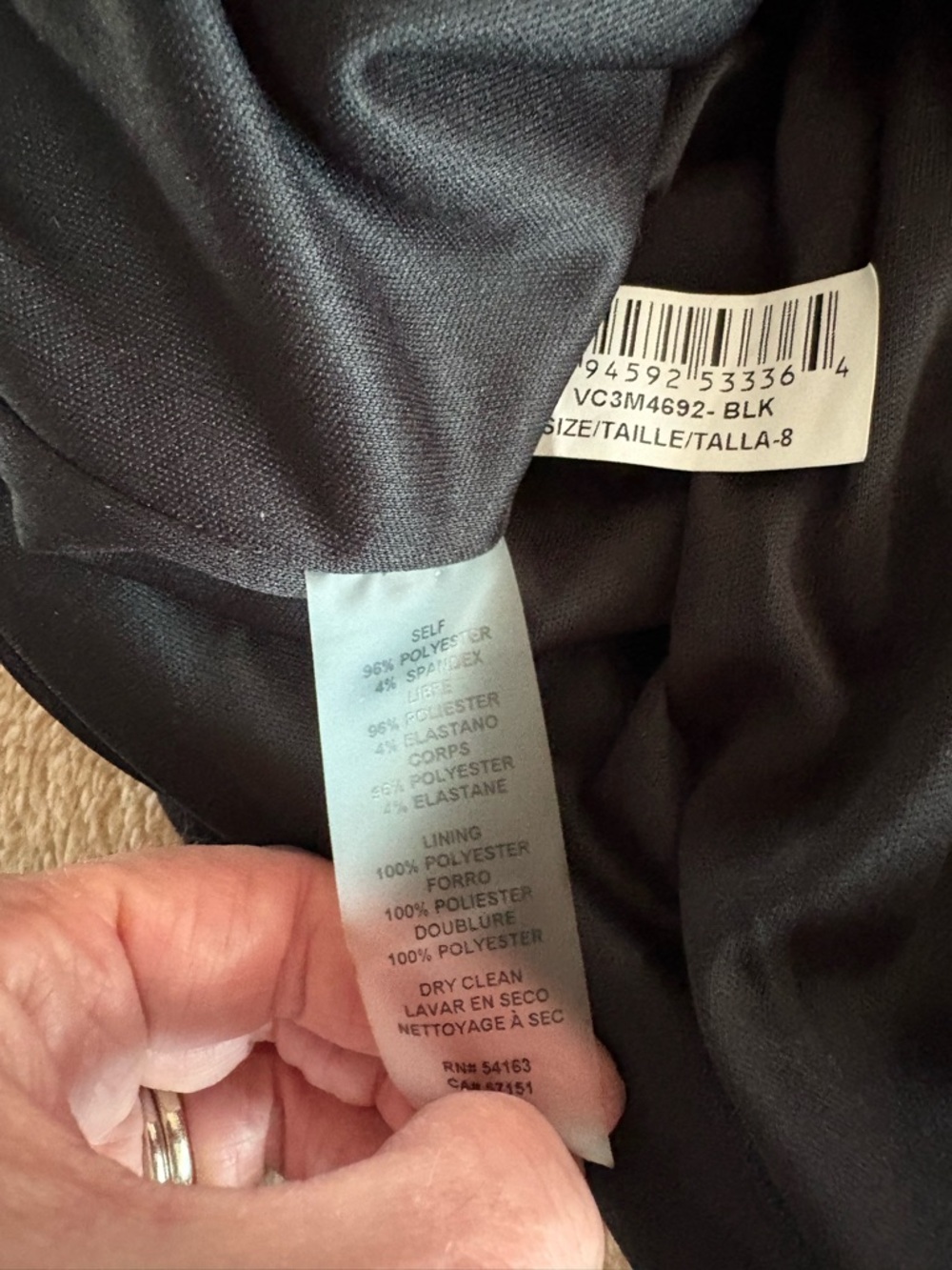 Vince Camuto Black Gold Sequin Mini Dress NWT Holiday Party NYE Size 8 - Picture 3 of 10